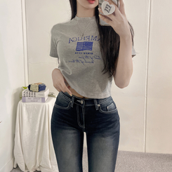 半袖Tシャツ ディーシー半袖クロップTシャツ GRAY