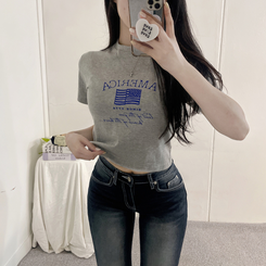 半袖Tシャツ ディーシー半袖クロップTシャツ GRAY