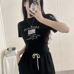 半袖Tシャツ ディーシー半袖クロップTシャツ BLACK