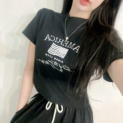 半袖Tシャツ ディーシー半袖クロップTシャツ BLACK