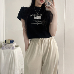 半袖Tシャツ ディーシー半袖クロップTシャツ BLACK