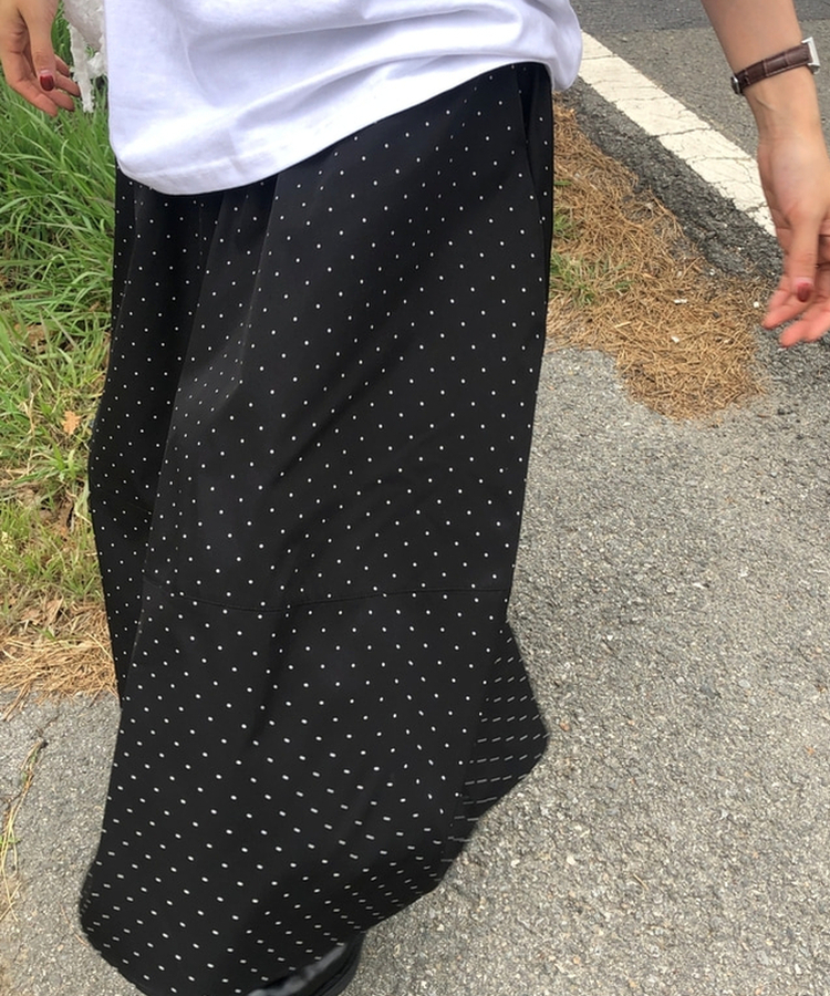 バルーンフレアドットスカート(5color) BLACK