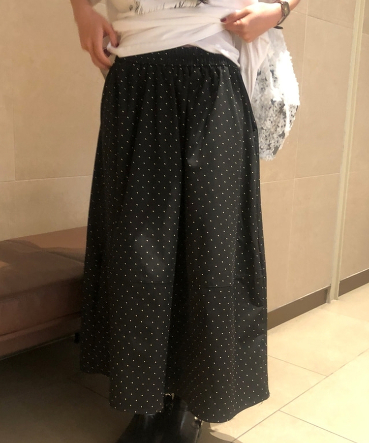 バルーンフレアドットスカート(5color) BLACK