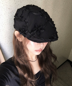 ファッション雑貨 フラワーハンティングキャップ BLACK