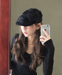 ファッション雑貨 フラワーハンティングキャップ BLACK