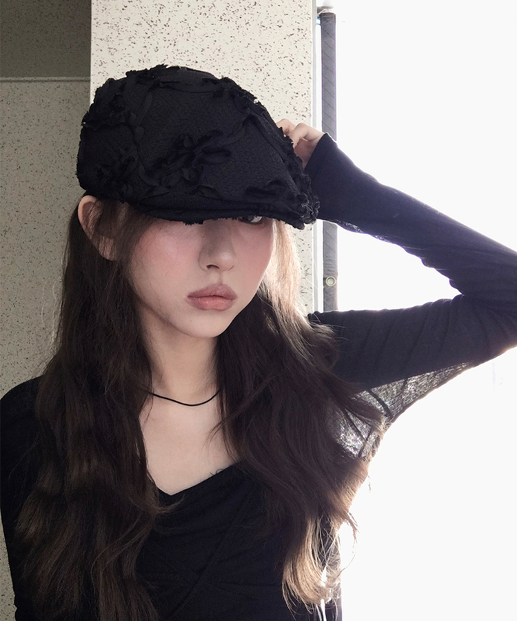 フラワーハンティングキャップ BLACK