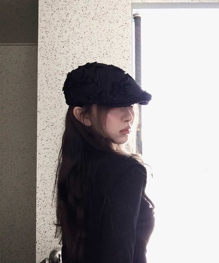 フラワーハンティングキャップ BLACK