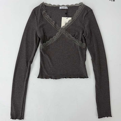 レーススリットライン長袖Tシャツ