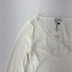 レーススリットライン長袖Tシャツ