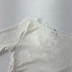 レーススリットライン長袖Tシャツ