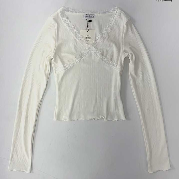 レーススリットライン長袖Tシャツ