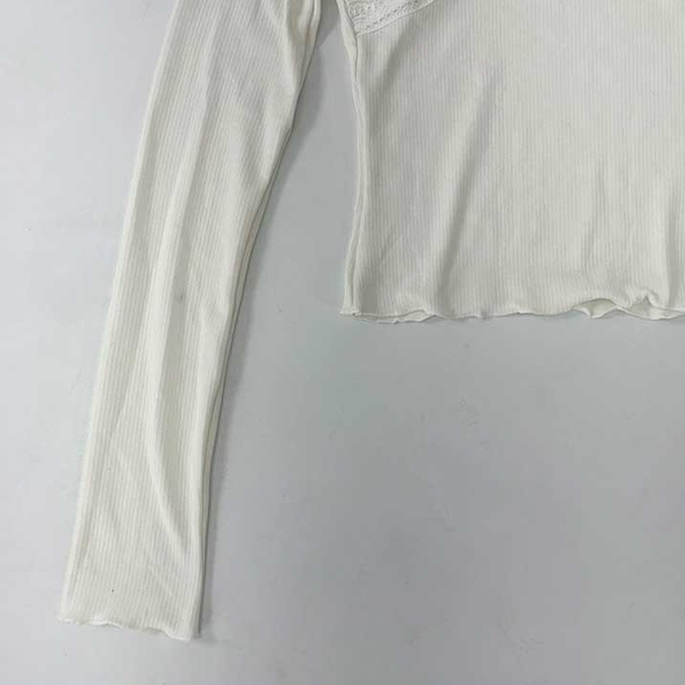 レーススリットライン長袖Tシャツ