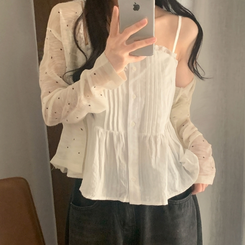 カーディガン ドットシースルーカーディガン IVORY