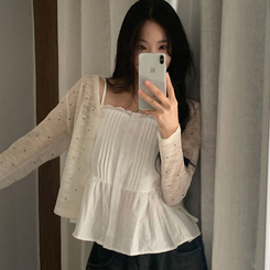 カーディガン ドットシースルーカーディガン IVORY