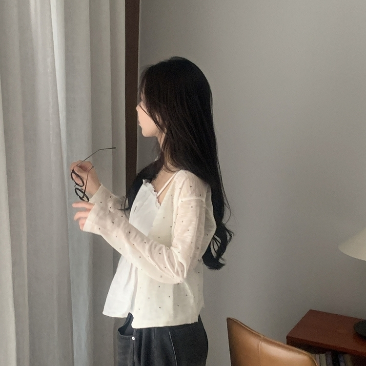 ドットシースルーカーディガン IVORY