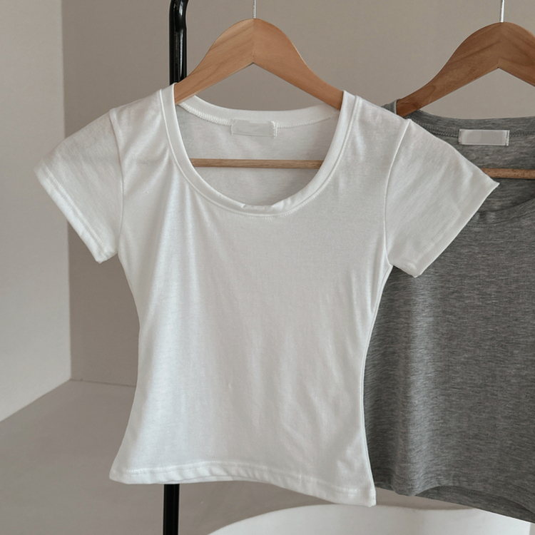 ラウンドクロップ半袖Tシャツ