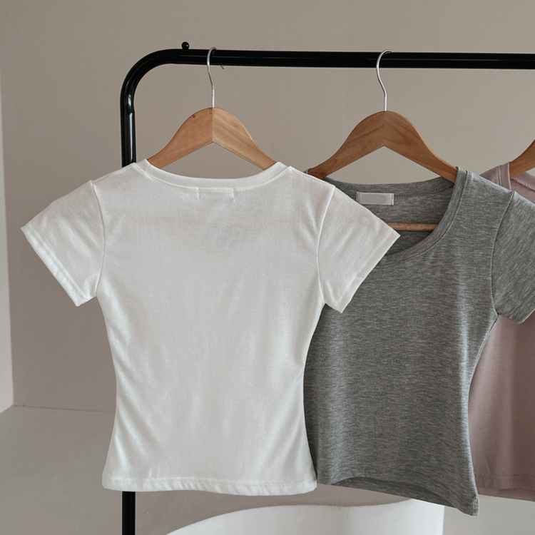 ラウンドクロップ半袖Tシャツ
