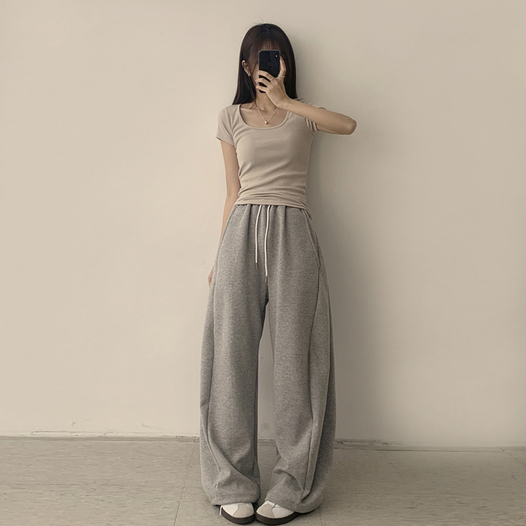 セミクロップ半袖Tシャツ(6color) BEIGE