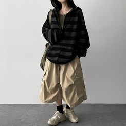 ピンタックカーゴバミューダパンツ BEIGE