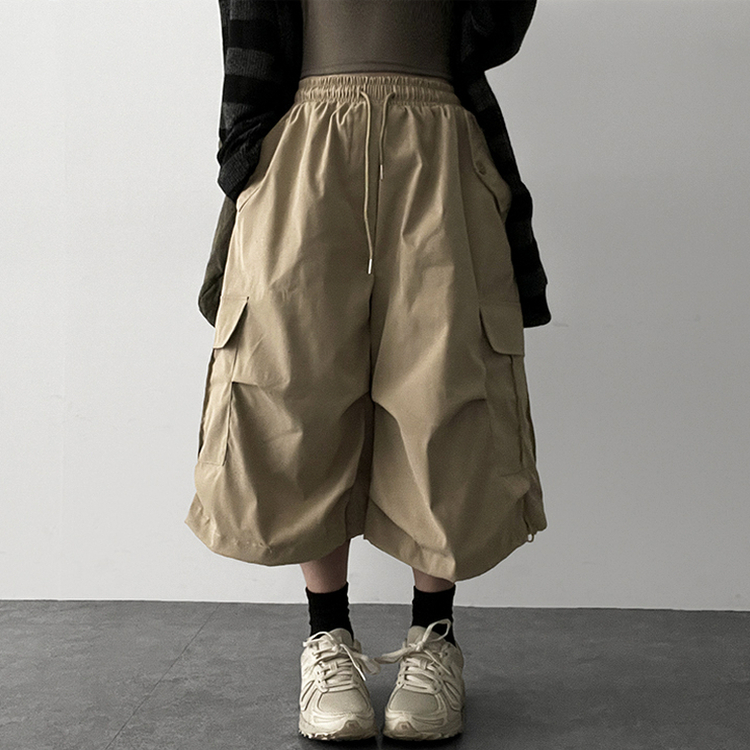 ピンタックカーゴバミューダパンツ BEIGE