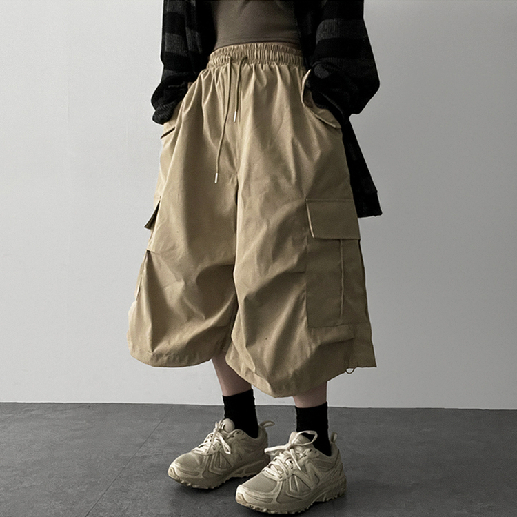 ピンタックカーゴバミューダパンツ BEIGE