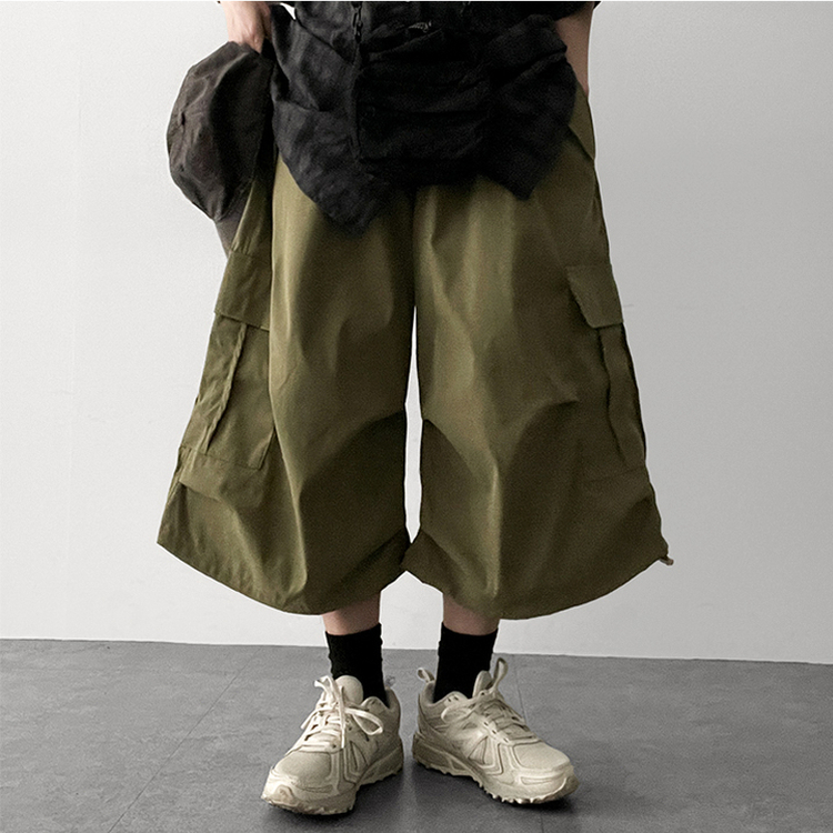 ピンタックカーゴバミューダパンツ KHAKI