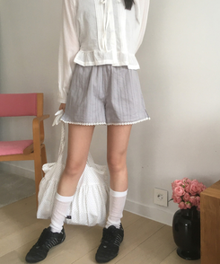 ショートパンツ パンチングレースショートパンツ GREY
