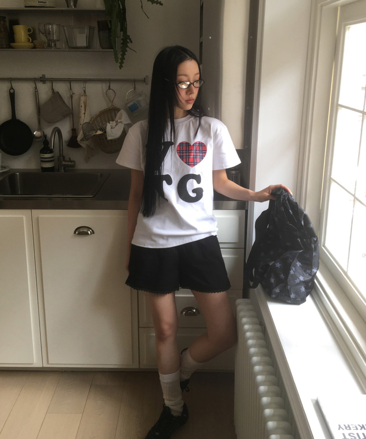 パンチングレースショートパンツ BLACK