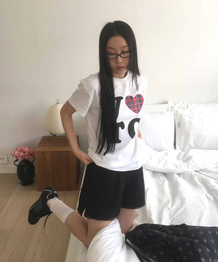 パンチングレースショートパンツ BLACK