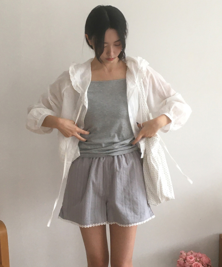 パンチングレースショートパンツ GREY