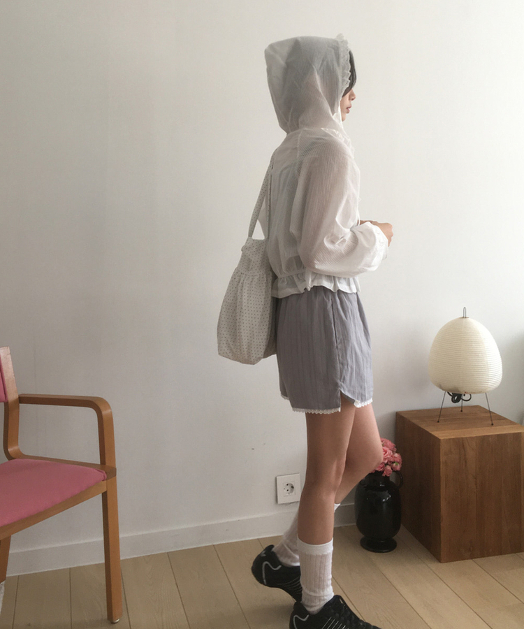 パンチングレースショートパンツ GREY