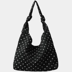 ドットコットンショルダーバッグ BLACK