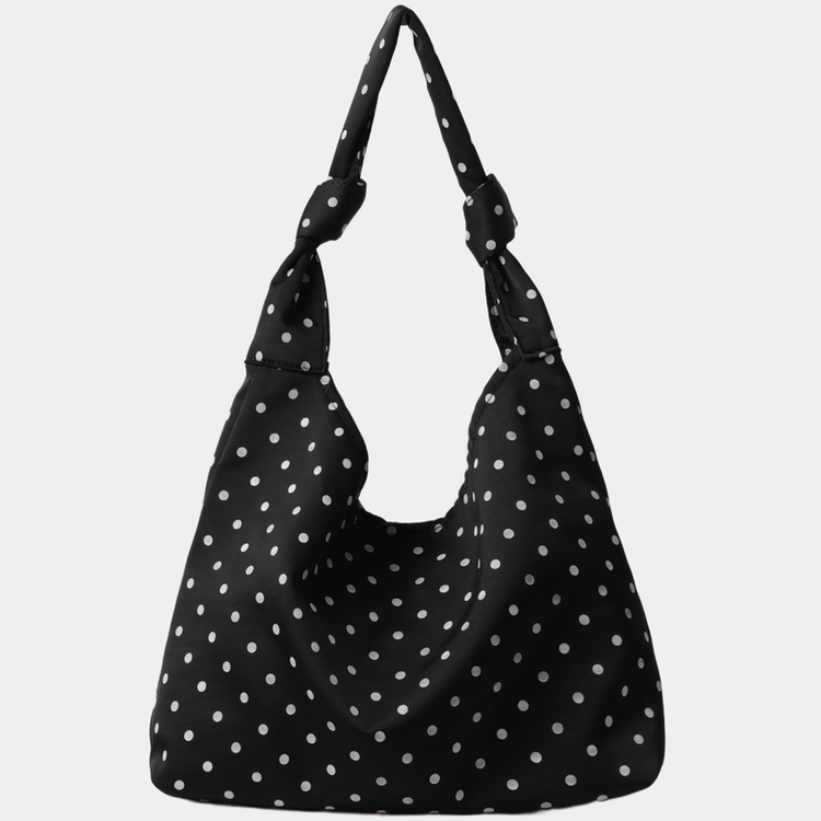 ドットコットンショルダーバッグ BLACK