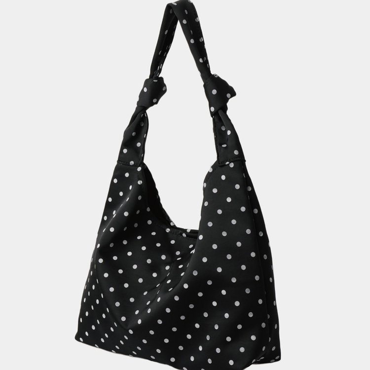 ドットコットンショルダーバッグ BLACK