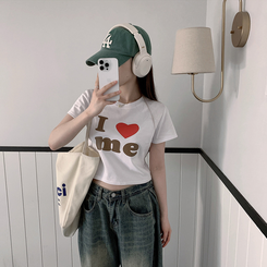 アイラブミークロップ半袖Tシャツ｜半袖Tシャツ｜韓国ファッション通販