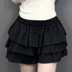 ミニスカート ティアードミニスカート BLACK