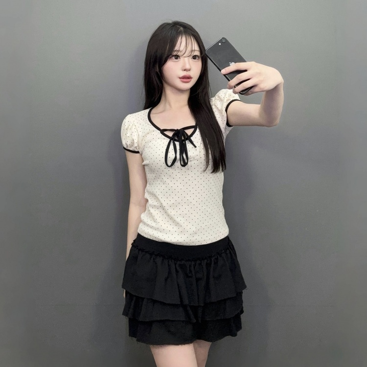 ティアードミニスカート BLACK