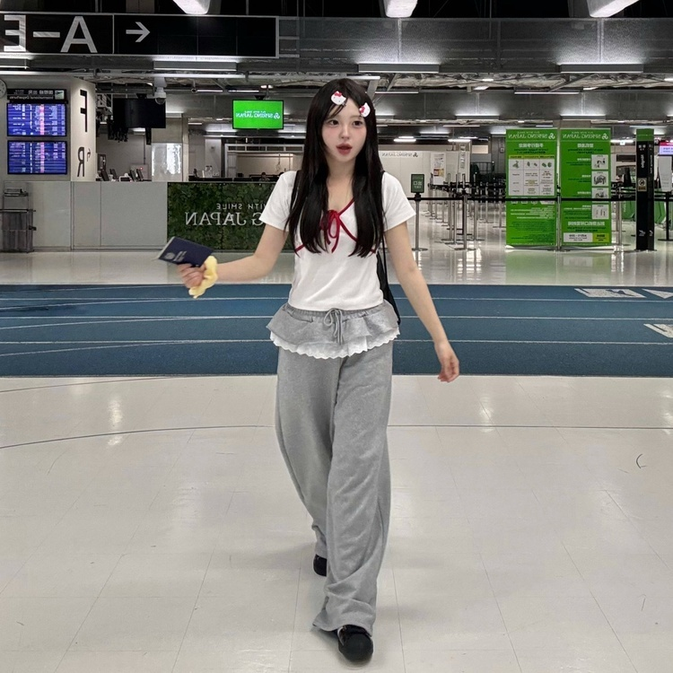 FICTION TOKYO フリルスウェットパンツ グレー FICTION TOKYO フリルスウェットパンツ グレー