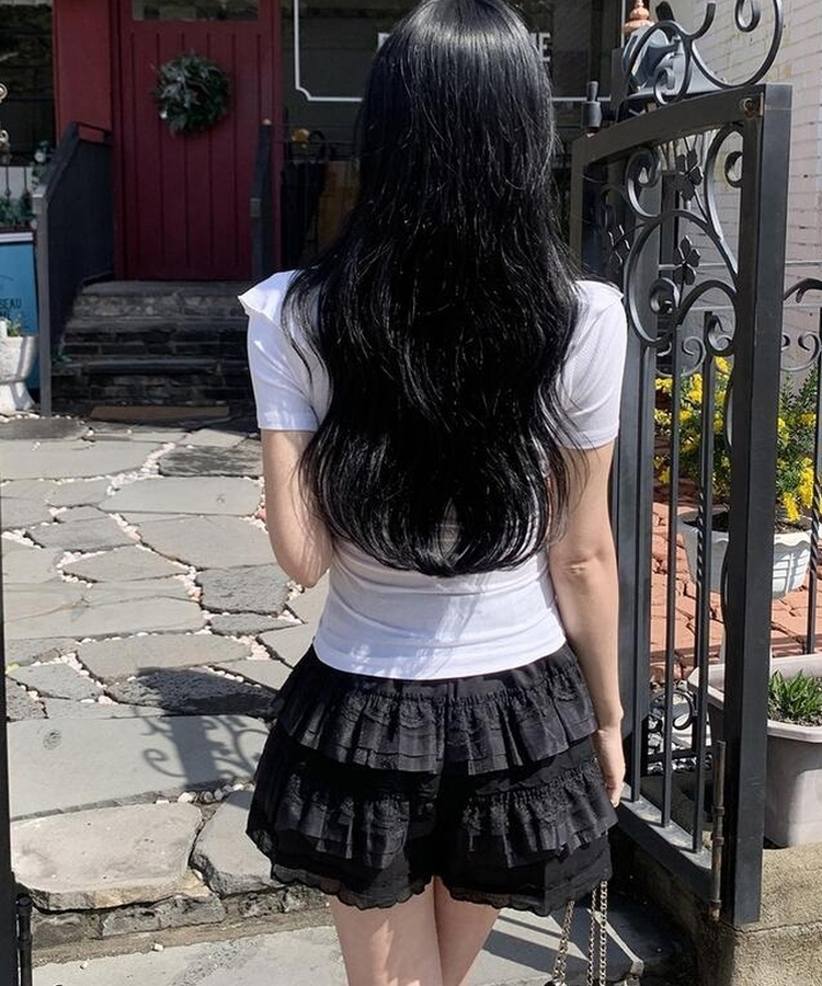 レースショートパンツ BLACK
