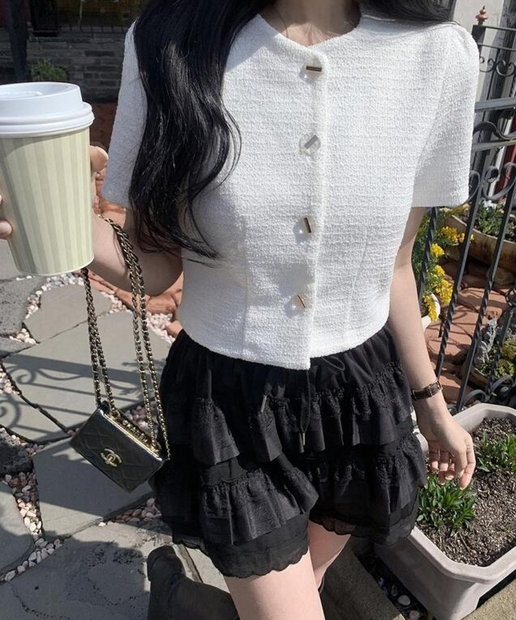 レースショートパンツ BLACK