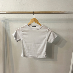 半袖Tシャツ スパン無地クロップ半袖Tシャツ(10color)