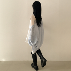 [햇빛차단️/왕오버핏!] 보호본능 왕박시 브이넥 여름 벌룬 가디건 빅사이즈 체형커버 살안타템 여행룩 소라