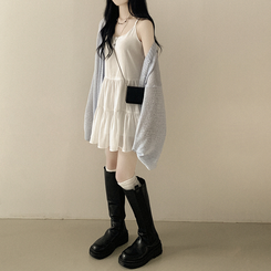 [햇빛차단️/왕오버핏!] 보호본능 왕박시 브이넥 여름 벌룬 가디건 빅사이즈 체형커버 살안타템 여행룩 소라