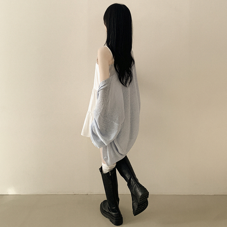 [햇빛차단️/왕오버핏!] 보호본능 왕박시 브이넥 여름 벌룬 가디건 빅사이즈 체형커버 살안타템 여행룩 소라