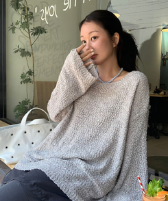 ニット ルーズフィットサマーニット SILVER GRAY