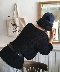 ニット ルーズフィットサマーニット BLACK