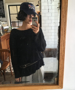ニット ルーズフィットサマーニット BLACK