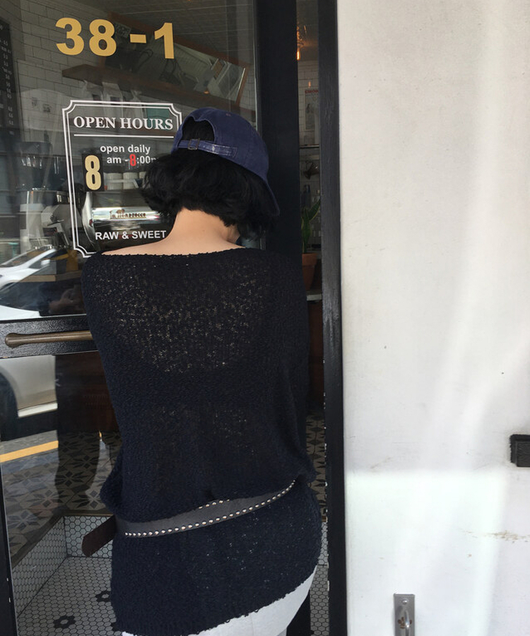 ルーズフィットサマーニット BLACK