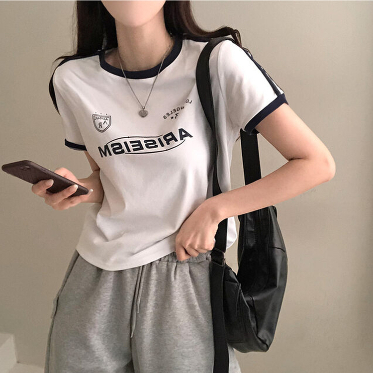 애리스 트랙 라인 반팔 티셔츠 화이트