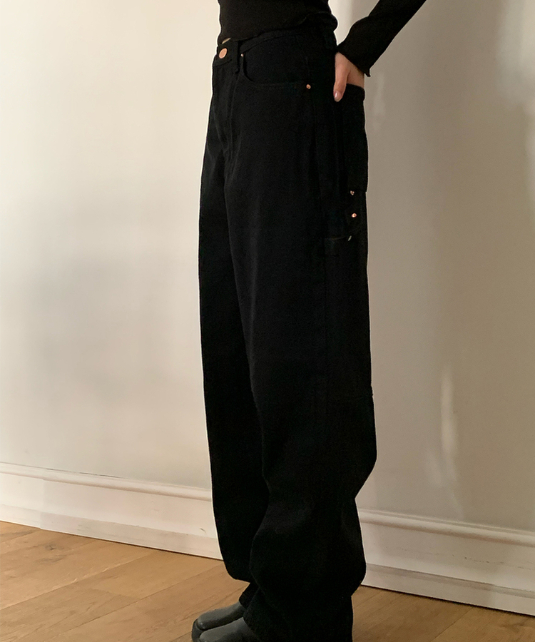 ワイド ラウンジパッチワイドパンツ BLACK